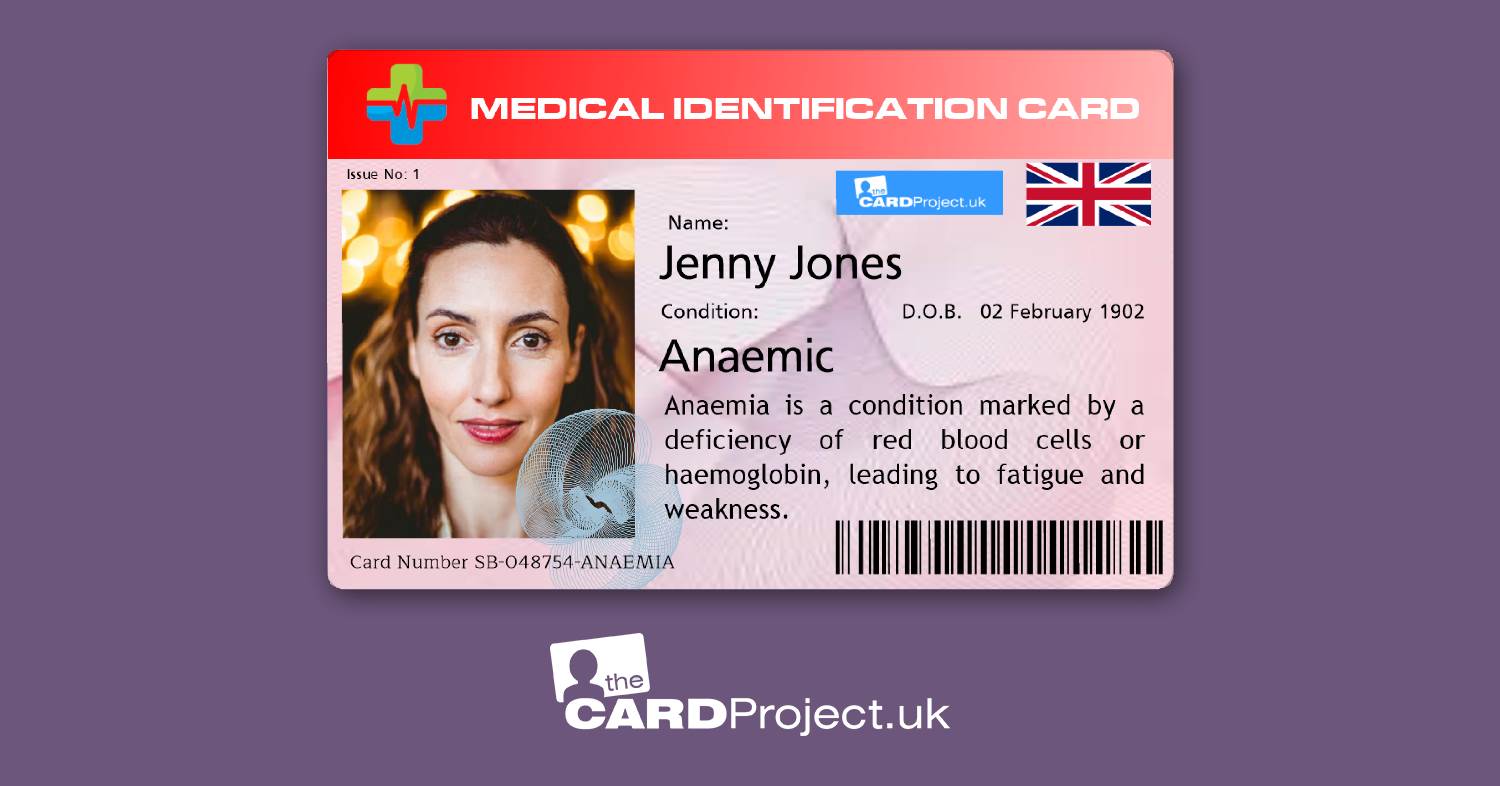 Premium Anaemia Medical ID Card (FRONT)